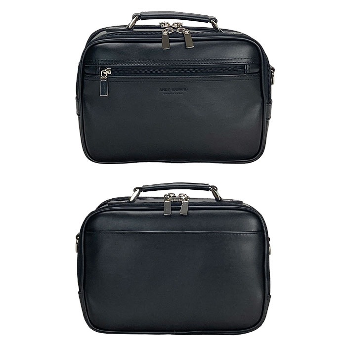 ショルダーバッグ メンズ 2層 取っ手 ハンドル 2WAY 軽い 軽量 斜めがけ 手提げ 通勤 旅行 横型 黒 ANDY HAWARD KBN16480