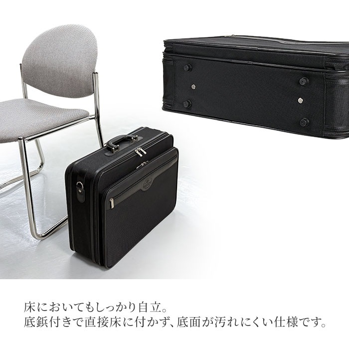 アタッシュケース ソフトアタッシュ ビジネスバッグ メンズ A3ファイル ソフト 南京錠付き 2室 WELLINGTON KBN21217
