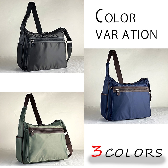 ショルダーバッグ カジュアルバッグ メンズ A4ファイル ナイロン 軽量 街持ち 旅行 黒 カーキ 紺 BLAZER CLUB KBN33760