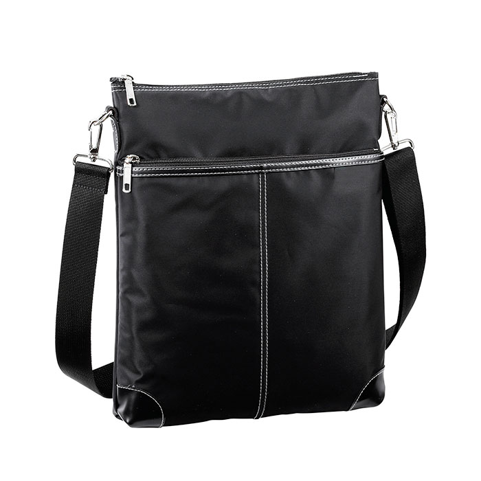 ショルダーバッグ カジュアルバッグ 縦 日本製 国産 豊岡製鞄 メンズ A4ファイル 高密度ナイロン 薄マチ 軽量 カジュアル 普段使い 旅行 黒 PHILIPE LANGLET KBN33771