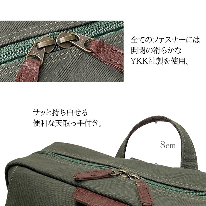 リュック メンズ レディース 撥水 帆布 A4ファイル 日本製 国産 豊岡製鞄 縦 縦型 旅行 紺 カーキ ベージュ 鞄の國 KBN42581