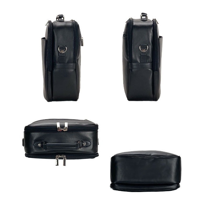 ショルダーバッグ メンズ 2層 A4 取っ手 ハンドル 2WAY 軽い 軽量 斜めがけ 手提げ 通勤 旅行 縦型 黒 ANDY HAWARD KBN16481