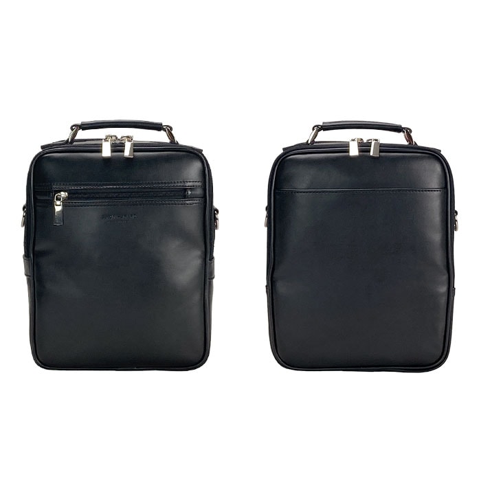 ショルダーバッグ メンズ 2層 取っ手 ハンドル 2WAY 軽い 軽量 斜めがけ 手提げ 通勤 旅行 縦型 黒 ANDY HAWARD KBN16482