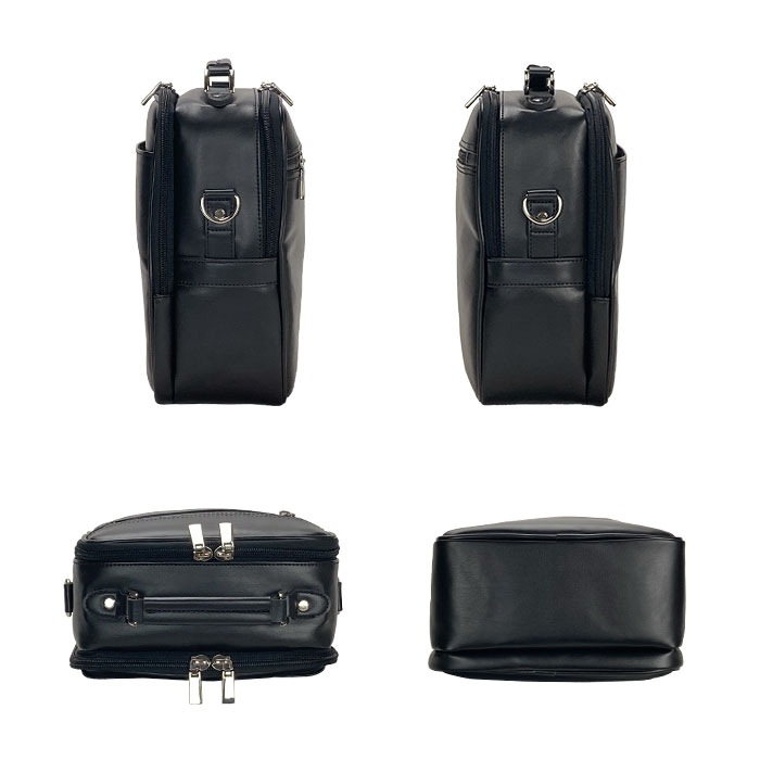 ショルダーバッグ メンズ 2層 取っ手 ハンドル 2WAY 軽い 軽量 斜めがけ 手提げ 通勤 旅行 縦型 黒 ANDY HAWARD KBN16482