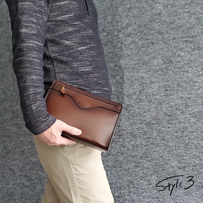 レザーバッグ セカンドバッグ フォーマルバッグ 日本製 豊岡製鞄 牛革 本革 メンズ フォーマル 街持ち 旅行 チョコ SADDLE KBN01009