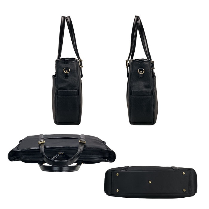 トートバッグ メンズ ビジネストート 2WAY B4ファイル 肩掛け タブレット収納 ポケット多い 黒 GRAFIT KBN53445