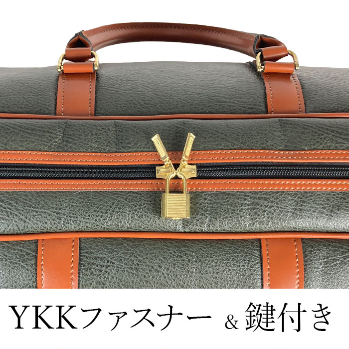 ボストンバッグ トラベルバッグ 日本製 豊岡製 メンズ 2way 横 1泊 2泊 ボンディング合皮 カジュアル 旅行 ゴルフ 出張 黒 カーキ KBN10453 PHILIPE LANGLET