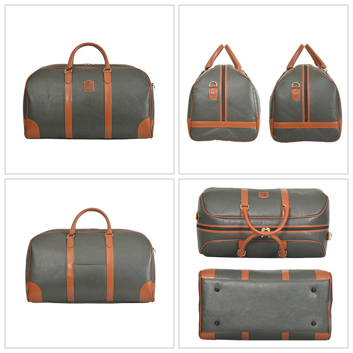 ボストンバッグ トラベルバッグ 日本製 豊岡製 メンズ 2way 横 1泊 2泊 ボンディング合皮 カジュアル 旅行 ゴルフ 出張 黒 カーキ KBN10453 PHILIPE LANGLET