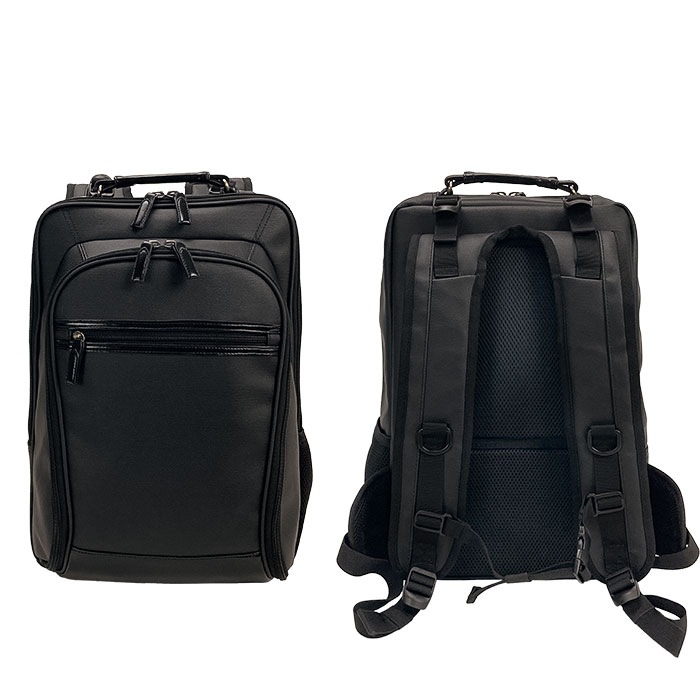 リュック ビジネスリュック ビジネスバッグ メンズ B4 大開き 天ハンドル チェストベルト バックパック 通勤 縦 縦型 黒 GRAFIT KBN42597