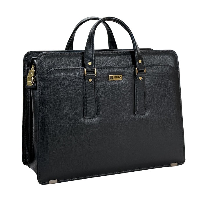 ビジネスバッグ ブリーフケース 銀行かばん メンズ 日本製 国産 豊岡製 黒 大容量 B4 鍵付き 自立 G-GUSTO KBN22028