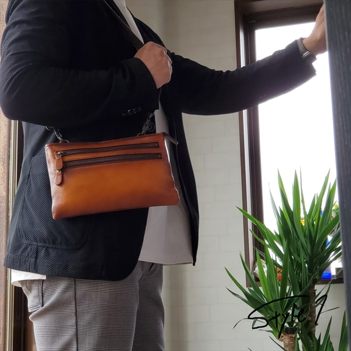 レザーバッグ ショルダーバッグ 日本製 豊岡製鞄 牛革 本革 メンズ 街持ち 旅行 チョコ SADDLE KBN01016