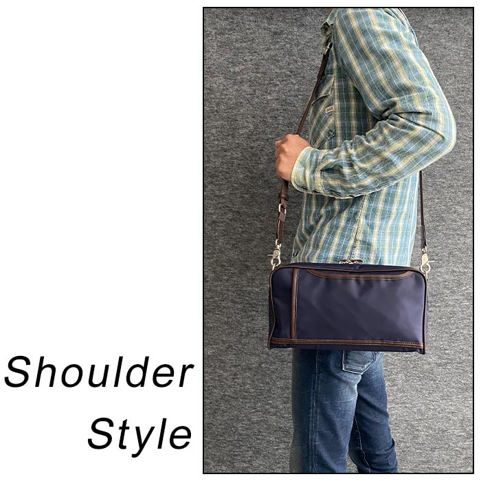 ショルダーバッグ セカンドポーチ カジュアルバッグ メンズ A5 2way ナイロン 軽量 街持ち 旅行 黒 紺 KBN33763 BLAZER CLUB