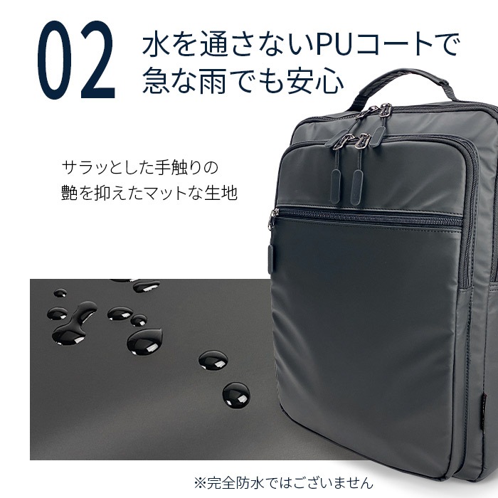 ビジネスリュック ビジネスバッグ リュックサック メンズ B4ファイル 軽量 軽い 撥水 ２層 タブレット対応 縦 縦型 黒 スクエア 通勤 通学 KBN42590