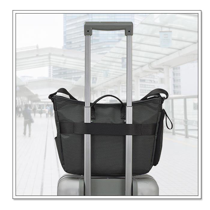 ショルダーバッグ メンズ B5 ナイロン キャリーバー通し ボトルホルダー 旅行 通勤 黒 カーキ HAMILTON KBN33718