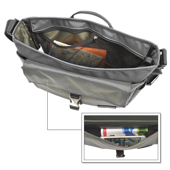 ショルダーバッグ メンズ B5 ナイロン キャリーバー通し ボトルホルダー 旅行 通勤 黒 カーキ HAMILTON KBN33718