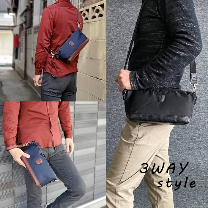 ショルダーバッグ セカンドポーチ ボディバッグ 日本製 豊岡製鞄 メンズ 軽量 ナイロン 普段使い 街持ち 観光 ショッピング 黒 紺 BLAZER CLUB KBN33759