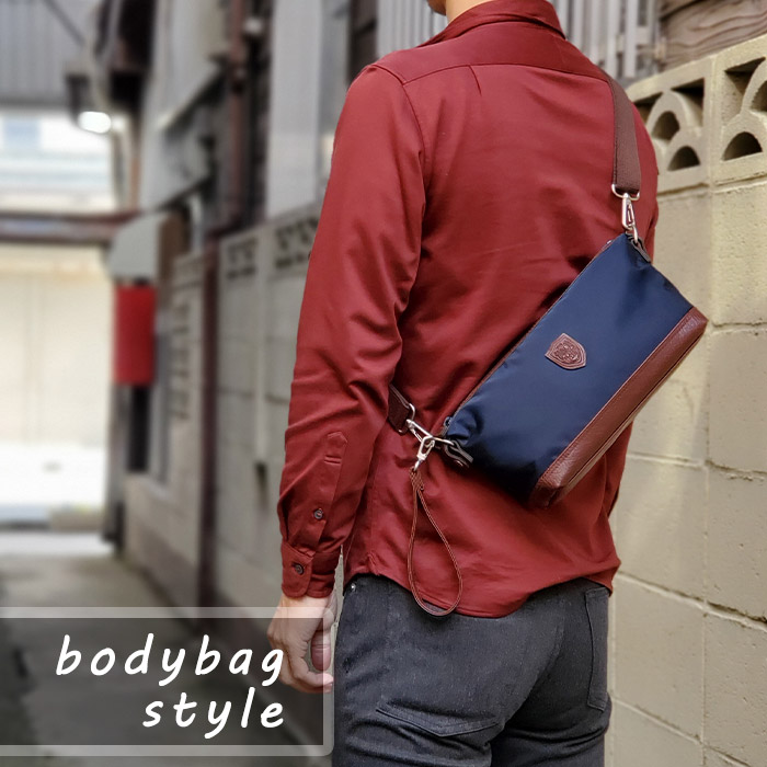 ショルダーバッグ セカンドポーチ ボディバッグ 日本製 豊岡製鞄 メンズ 軽量 ナイロン 普段使い 街持ち 観光 ショッピング 黒 紺 BLAZER CLUB KBN33759