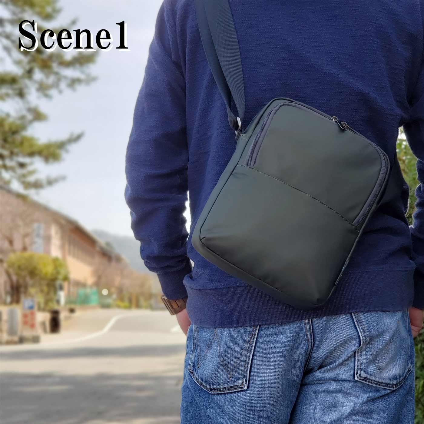 縦型ショルダーバッグ カジュアルバッグ メンズ B5 軽い 斜めがけ ナイロン 街持ち 普段使い 旅行 レジャー 黒 カーキ KBN33755 ブレザークラブ BLAZER CLUB