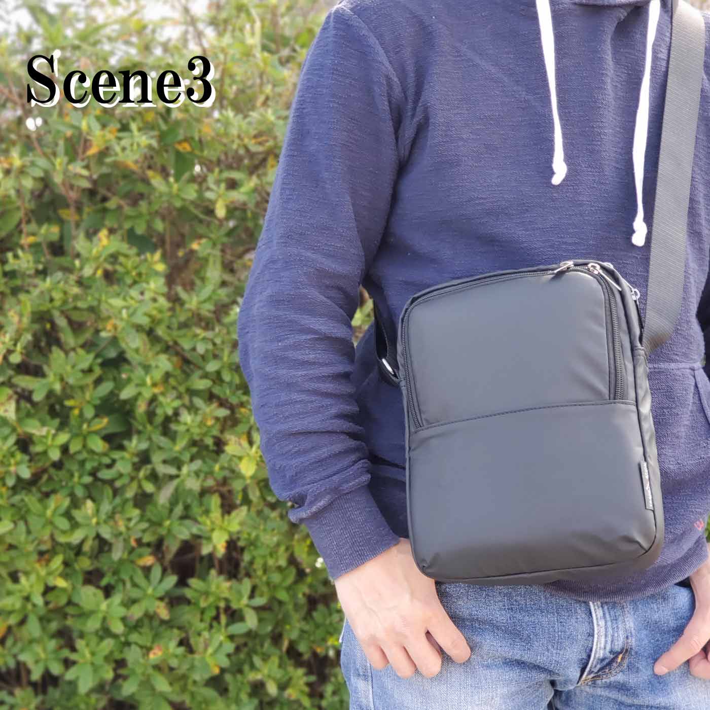 縦型ショルダーバッグ カジュアルバッグ メンズ B5 軽い 斜めがけ ナイロン 街持ち 普段使い 旅行 レジャー 黒 カーキ KBN33755 ブレザークラブ BLAZER CLUB