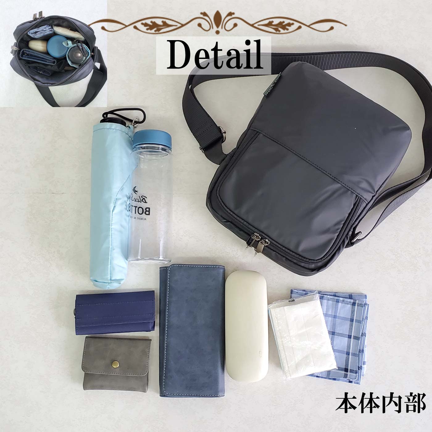 縦型ショルダーバッグ カジュアルバッグ メンズ B5 軽い 斜めがけ ナイロン 街持ち 普段使い 旅行 レジャー 黒 カーキ KBN33755 ブレザークラブ BLAZER CLUB