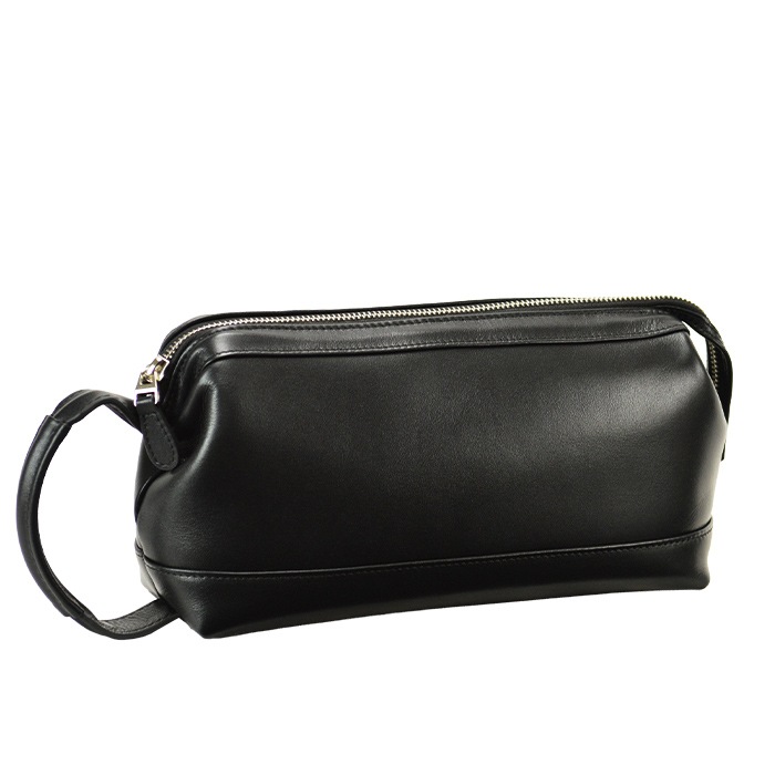 セカンドバッグ クラッチバッグ ダレスバッグ メンズ  牛革 ソフトレザー 横 YKKファスナー ハンドル 黒 結婚式 シンプル 普段使い ブランドHAMILTON KBN25968