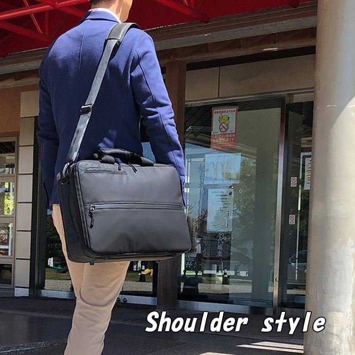 防災の日 ビジネスバッグ ブリーフケース ビジネスリュック メンズ B4 超軽量 撥水 タブレット対応 3way キャリーバー通し 2室 通勤 出張 黒 KBN26684 グラフィット GRAFIT