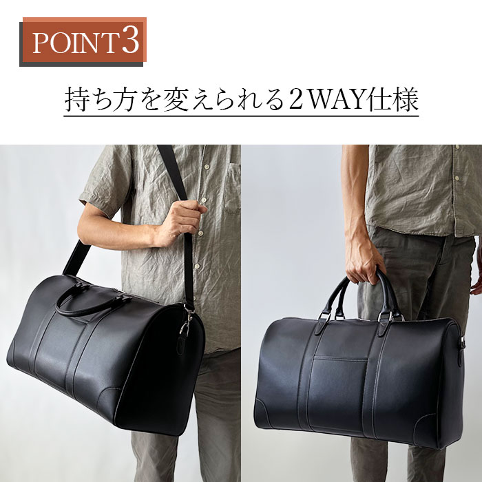 ボストンバッグ メンズ 2way 大容量 2泊  3泊 旅行 出張 ゴルフ ビジネス スポーツ ジム 旅行カバン 黒 チョコ CRADLE RIVER KBN10458