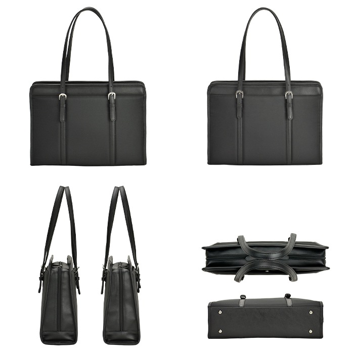 ビジネスバッグ リクルートバッグ トートバッグ A4ファイル レディース タブレット対応 ボトルホルダー 自立 大開き 黒 就活 就職 転職 VALENTINO VISCANI KBN53446