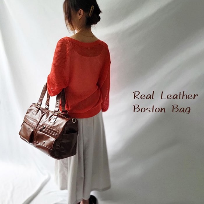 ボストンバッグ トラベルバッグ レザーバッグ 牛革 本革 レザー メンズ カジュアル レトロ感 街持ち 旅行 茶 KBN10423 HAMILTON