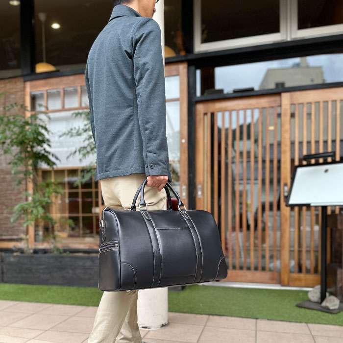 ボストンバッグ メンズ 2way 1泊 日帰り 旅行 出張 ゴルフ ビジネス スポーツ ジム 旅行カバン 黒 チョコ CRADLE RIVER KBN10459