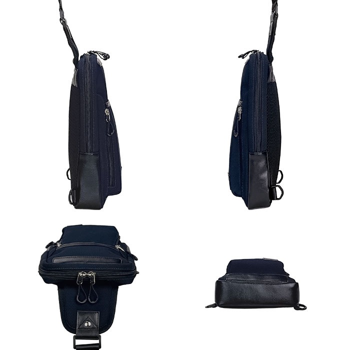 ボディバッグ メンズ 軽量 ワンショルダーバッグ 斜めがけ かっこいい カジュアル 旅行 メッシュ風 黒 紺 Mobby's KBN33793