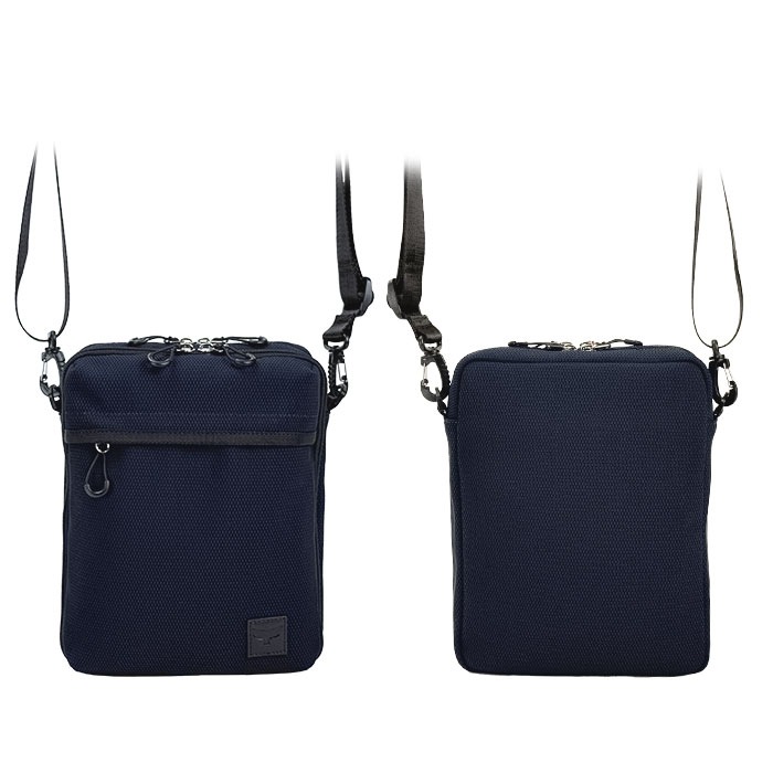 ショルダーバッグ メンズ 軽量 2層 斜めがけ かっこいい カジュアル アウトドア 旅行 縦型 メッシュ風 黒 紺 KBN33795