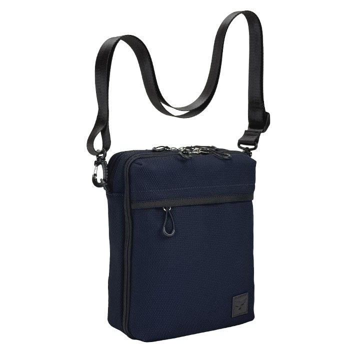 ショルダーバッグ メンズ 軽量 2層 斜めがけ かっこいい カジュアル アウトドア 旅行 縦型 メッシュ風 黒 紺 KBN33795