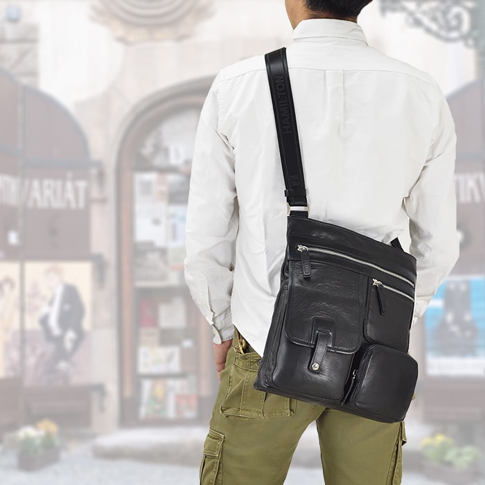 【sold out】ショルダーバッグ レザーバッグ メンズ A4 馬革 本革 旅行 KBN16380 ハミルトン HAMILTON