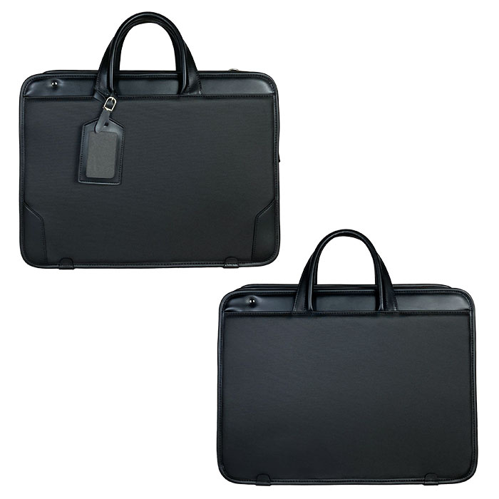 ビジネスバッグ メンズ B4ファイル 撥水 2way 2層 底W エキスパンダブル 大開き 牛革ハンドル 営業カバン 黒 横 横型 J.C HAMILTON KBN01048