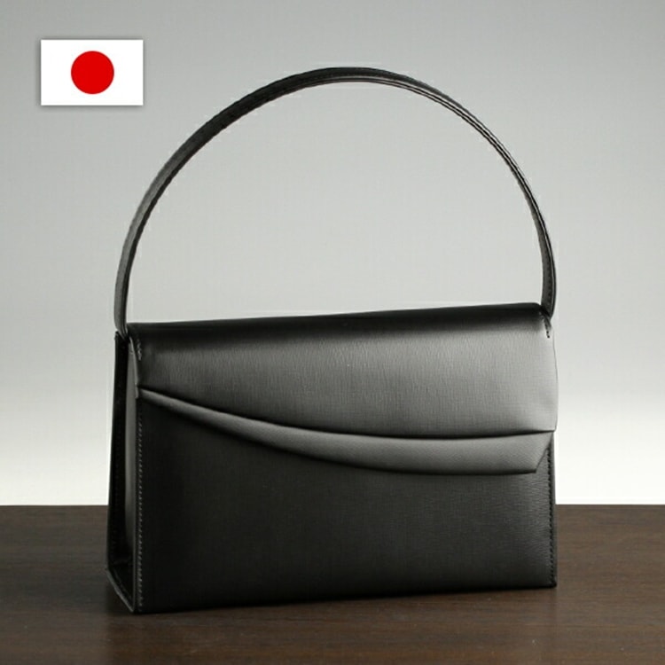 日本製 慶弔両用 本革ブラックフォーマル バッグ