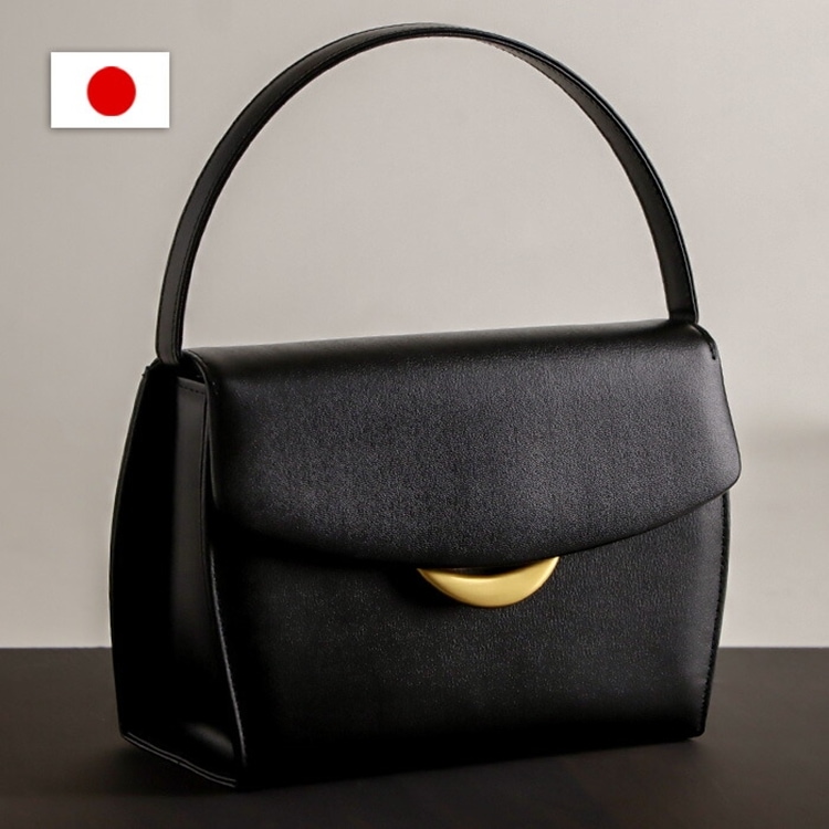 日本製 慶弔両用 本革ブラックフォーマルバッグ