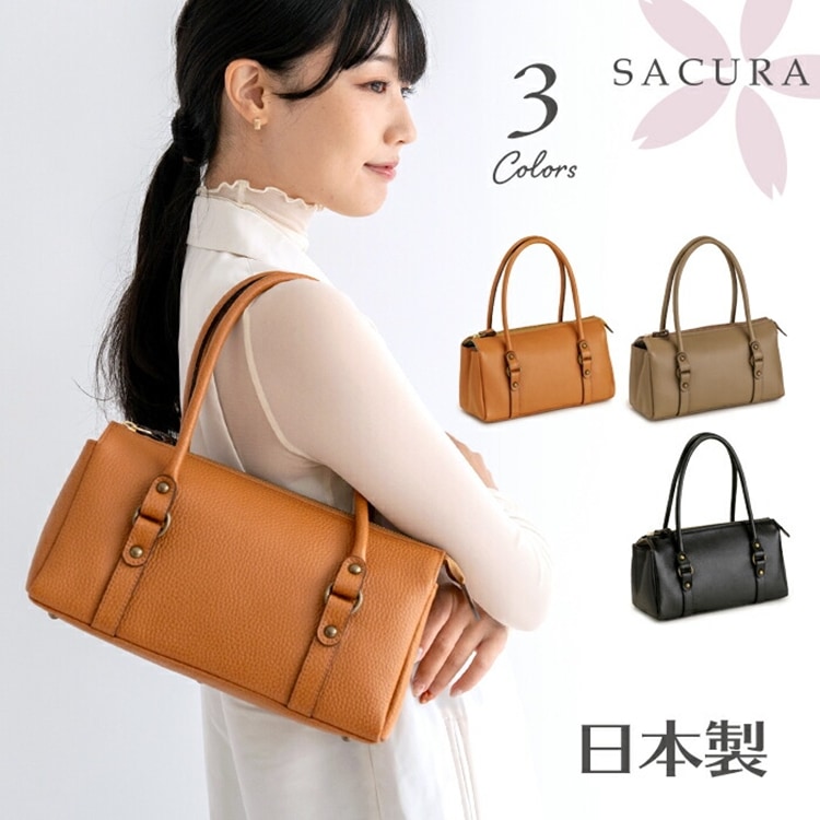 日本製 牛革 ハンドバッグ トートバッグ ミニ ボストン SACURA サクラ