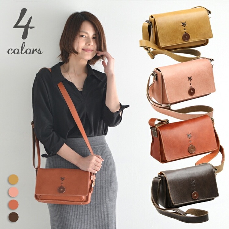 SACURA 日本製 シュリンク牛革 ショルダーバッグ 「FLORESCO」