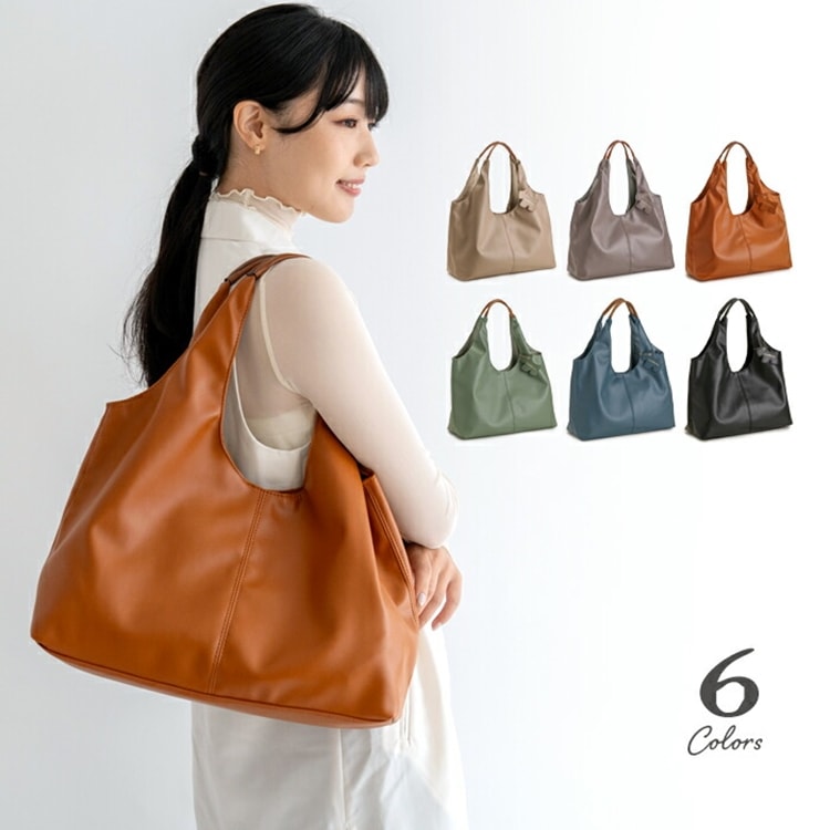 トートバッグ レディース 超軽量 大きめ トート バッグ 肩掛け 軽量 合皮 きれいめ 犬 チャーム