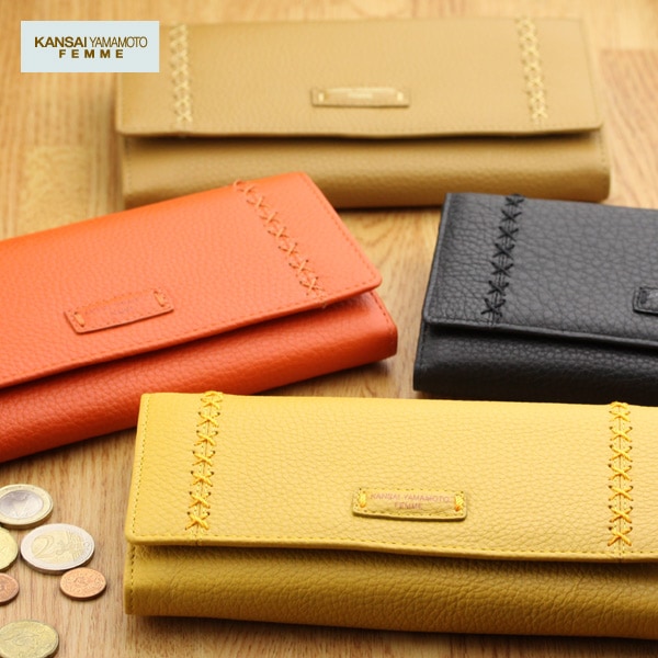 KANSAI YAMAMOTO（カンサイヤマモト） ソフトシュリンク牛革長財布 