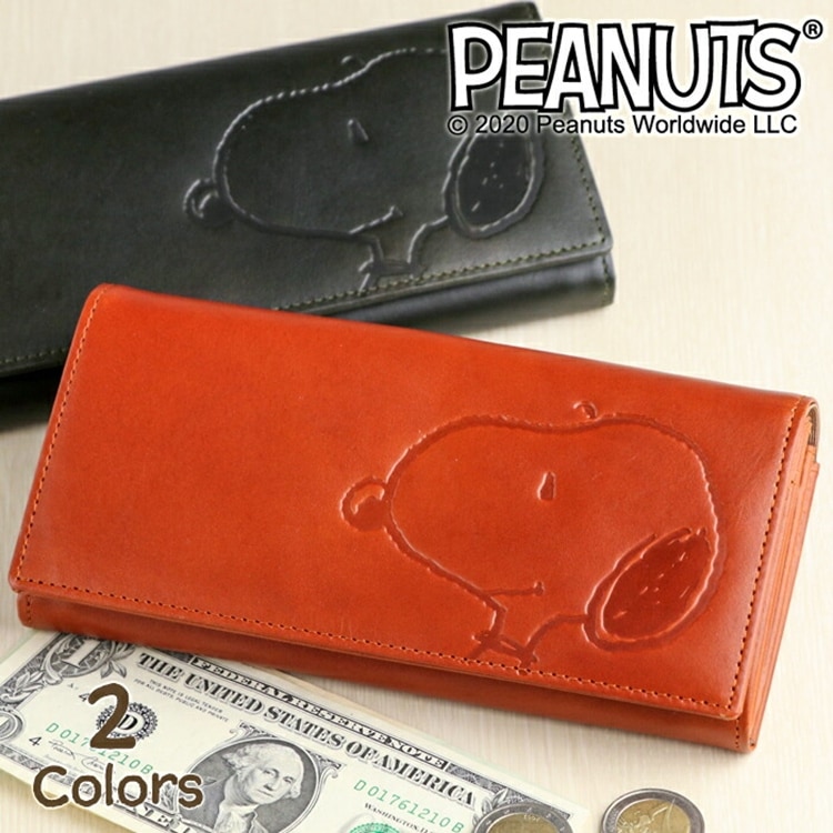 SNOOPY（スヌーピー）牛革 長財布 カブセ Lファスナー「Mothers」PEANUTS