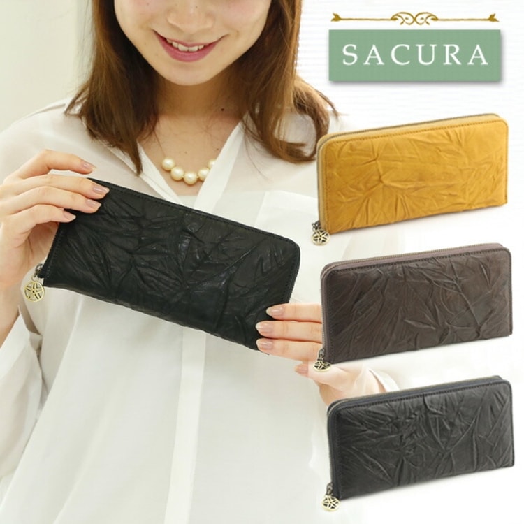 SACURA（サクラ） 日本製 馬革 ラウンドファスナー長財布 「ポニー」