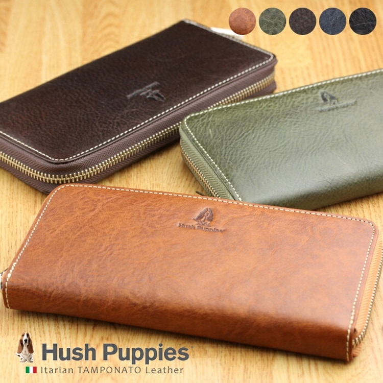 Hush Puppies（ハッシュパピー） ラウンドファスナー長財布 イタリアンレザー