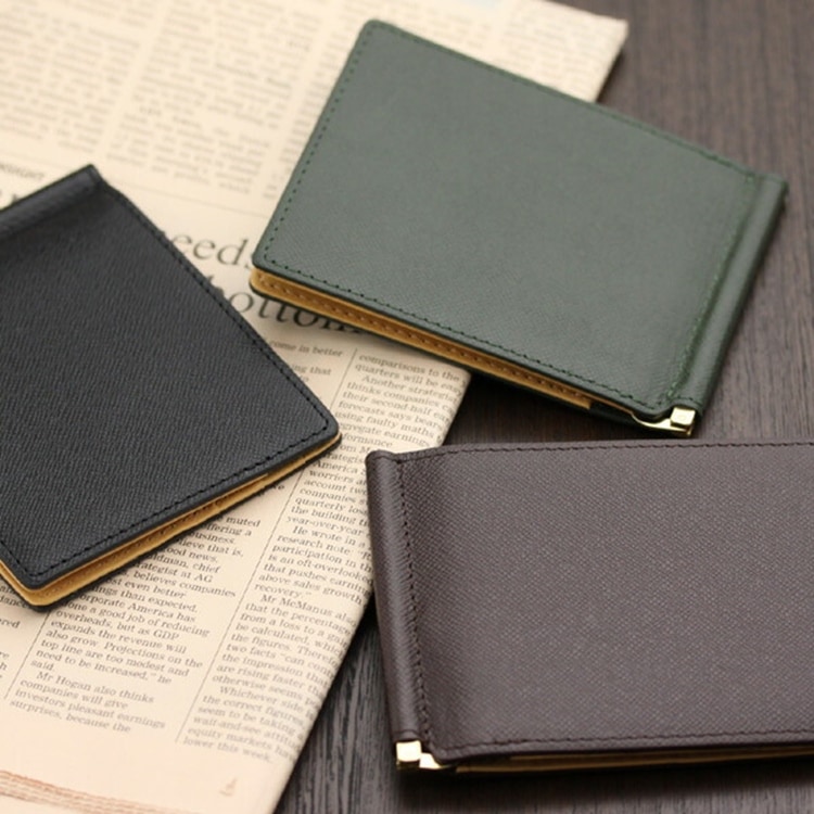 本革 マネークリップ （札ばさみ） 角シボ型押し牛革 ABIES L.P. （アビエス） 