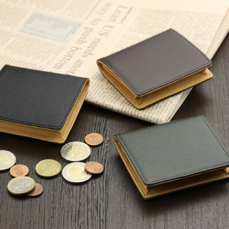 本革 BOX型 小銭入れ （コインケース） 角シボ型押し牛革 ABIES L.P. （アビエス）