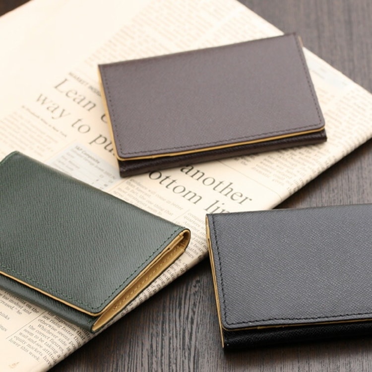 本革 名刺入れ 角シボ型押し牛革 ABIES L.P. （アビエス）