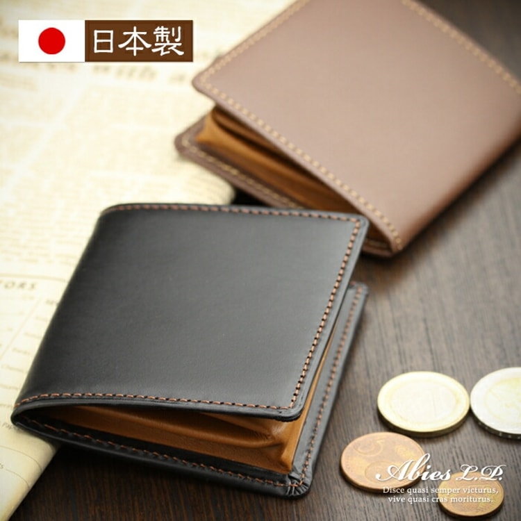 ABIES L.P. （アビエス） セミアニリン牛革 BOX型 小銭入れ 日本製 牛革 