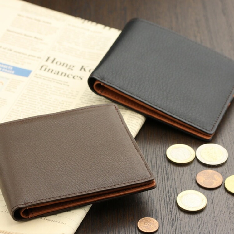 ABIES L.P. （アビエス）日本製 本革 シープスキン調牛革 二つ折り財布 2つ折り財布（小銭入れなしタイプ）