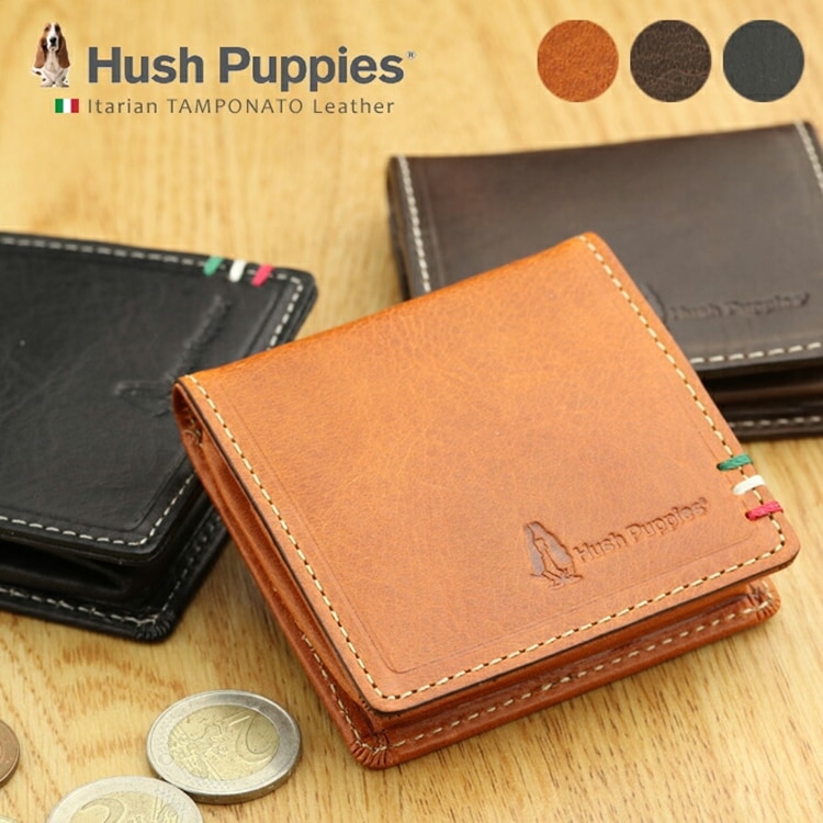 Hush Puppies（ハッシュパピー）「ラリー」BOX型小銭入れ コインケース イタリアンレザー